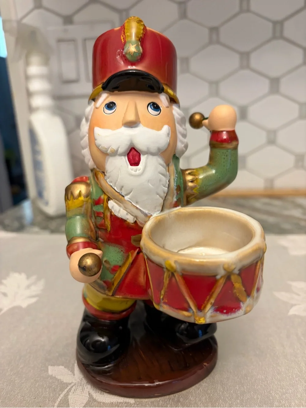 Yankee Candle Festive Nutcracker Drummer Figurine - Red, Green & Gold